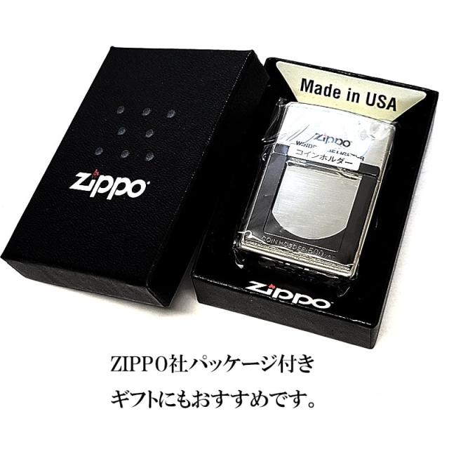 ZIPPO ライター コインホルダー 収納 ジッポ ロゴ かっこいい 彫刻 ニッケルシルバー ブラック メタル貼り おしゃれ 珍しい ギフト メンズ プレゼント_7