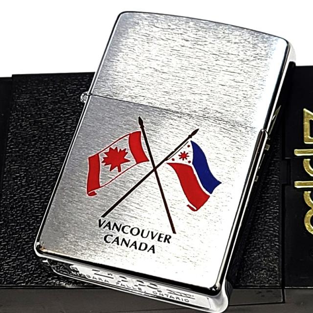 ZIPPO ライター 絶版 レア 1998年製 ジッポ 国旗 カナダ製 バンクーバー フィリピン 珍しい ビンテージ 廃盤 ヴィンテージ オンタリオ製 未使用品 サテンシルバー おしゃれ メンズ プレゼント ギフト