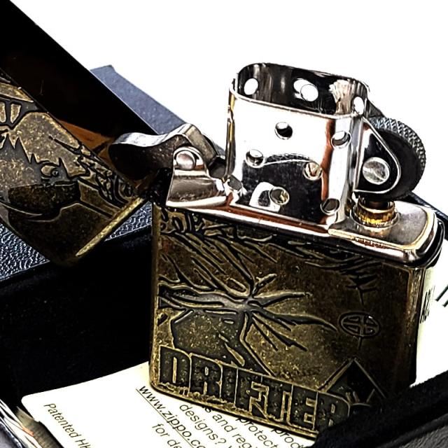ZIPPO ライター ドリフターズ 平野耕太 ジッポ アニメ 漫画 アンティークゴールド 彫刻 かっこいい DRIFTERS 島津豊久 ブラスバレル 燻し 古美加工 おしゃれ 渋い メンズ ギフト プレゼント_3