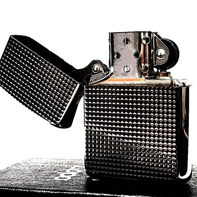 ZIPPO アーマー ファインラティス ジッポ ライター 両面加工 ブラックニッケル かっこいい 綺麗 シンプル 黒 細密彫刻 メンズ おしゃれ ギフト プレゼント_3
