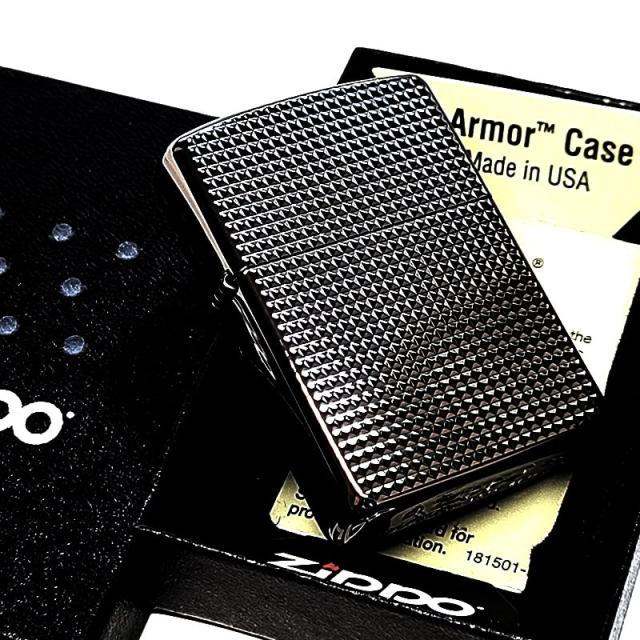 ZIPPO アーマー ファインラティス ジッポ ライター 両面加工 ブラックニッケル かっこいい 綺麗 シンプル 黒 細密彫刻 メンズ おしゃれ ギフト プレゼント_5