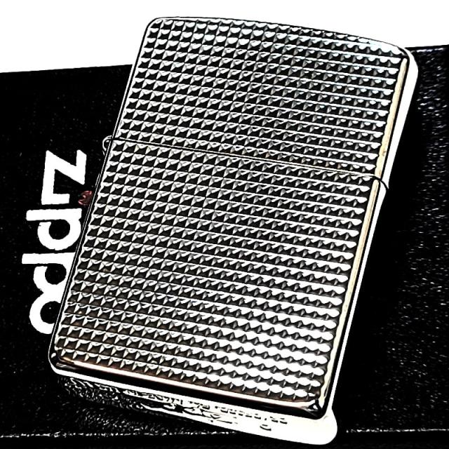 ZIPPO ライター アーマー 両面加工 ファインラティス ジッポ ダイアモンドシルバー 綺麗 シンプル おしゃれ 銀 細密彫刻 かっこいい メンズ ギフト プレゼント_1