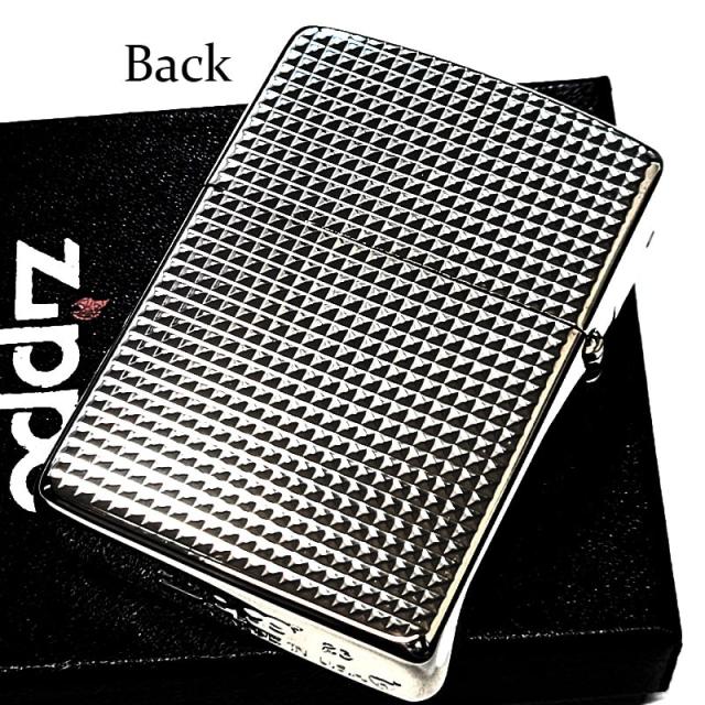 ZIPPO ライター アーマー 両面加工 ファインラティス ジッポ ダイアモンドシルバー 綺麗 シンプル おしゃれ 銀 細密彫刻 かっこいい メンズ ギフト プレゼント_2
