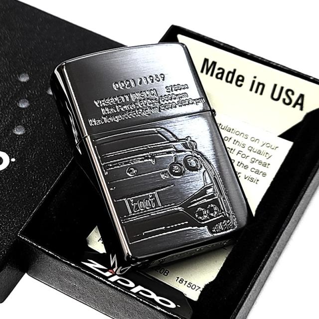 ZIPPO ライター 限定 GT-R 日産公認モデル ジッポ 車 かっこいい NISMO R35 ブラックサテン&ミラー 両面加工 シリアルナンバー入り 黒 メンズ プレゼント ギフト_6