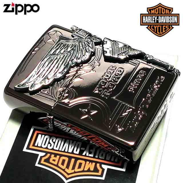 ZIPPO ライター ハーレーダビッドソン ジッポ チョコブラウン チタン加工 3面大型メタル イーグル HARLEY-DAVIDSON  日本限定モデル かっ