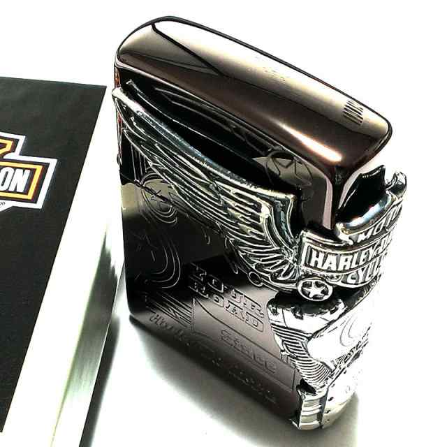 ZIPPO ライター ハーレーダビッドソン ジッポ チョコブラウン チタン加工 3面大型メタル イーグル HARLEY-DAVIDSON  日本限定モデル かっ