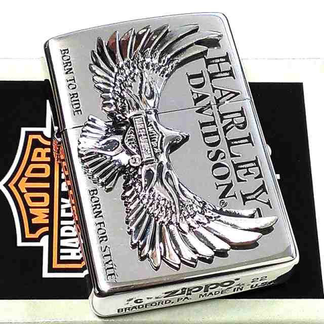 ZIPPO ハーレー ダビッドソン イーグルメタル 鷹 シルバー 彫刻 銀