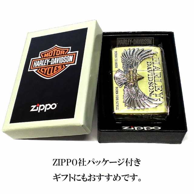 ファッションの ZIPPO ハーレー ダビッドソン 金銀 イーグル 鷹