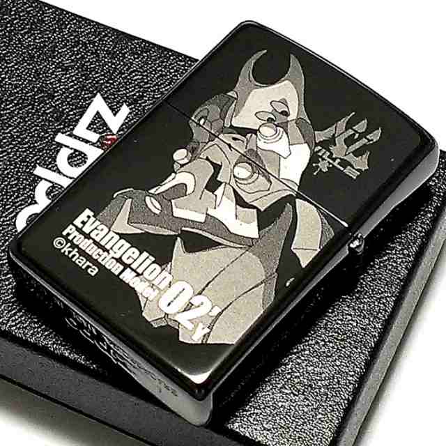 ZIPPO ライター エヴァンゲリオン アスカ/改2号機γ ジッポ 限定 シリアル入り 両面柄 ブラックチタンコート 新劇場版 かっこいい 黒