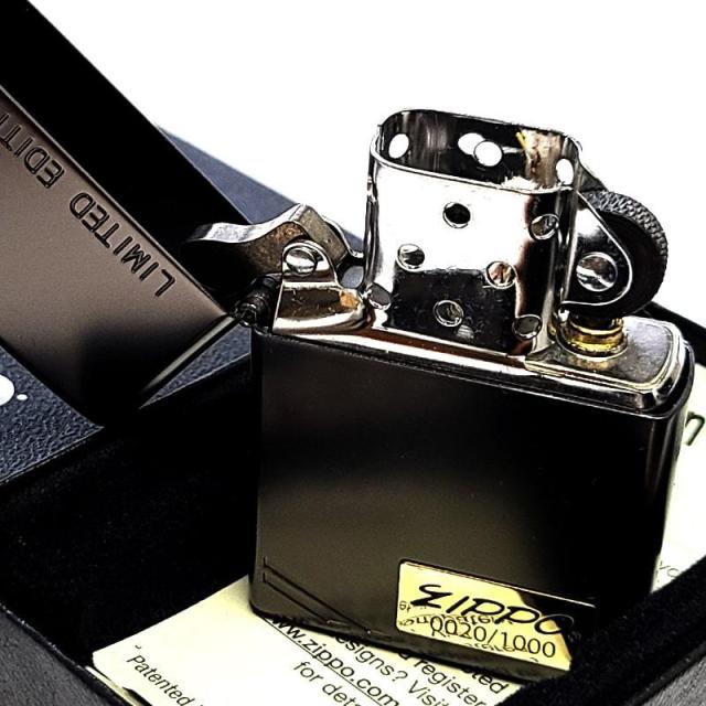 ZIPPO ライター 限定1000個生産 Matto Corner Line ジッポ おしゃれ ブラック マット加工 ダイアゴナル 艶消し 黒 シリアルナンバー入り メタル貼り ギフト レディース 彫刻 メンズ プレゼント_3