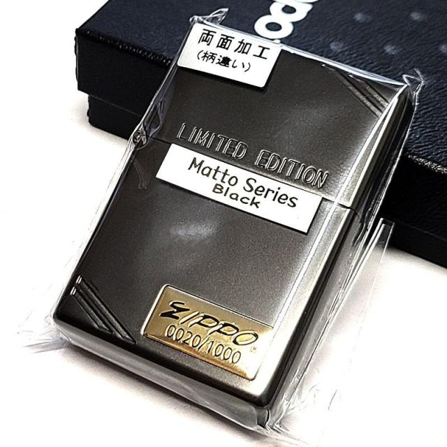 ZIPPO ライター 限定1000個生産 Matto Corner Line ジッポ おしゃれ ブラック マット加工 ダイアゴナル 艶消し 黒 シリアルナンバー入り メタル貼り ギフト レディース 彫刻 メンズ プレゼント_6