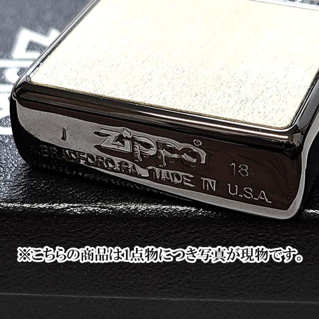 ZIPPO ライター 訳あり一点物 ローズウッド ネオブラック ホワイト 2018年製 彫刻 ストライプ ジッポ ウッド貼り 黒 両面加工 かっこいい おしゃれ レディース メンズ_2