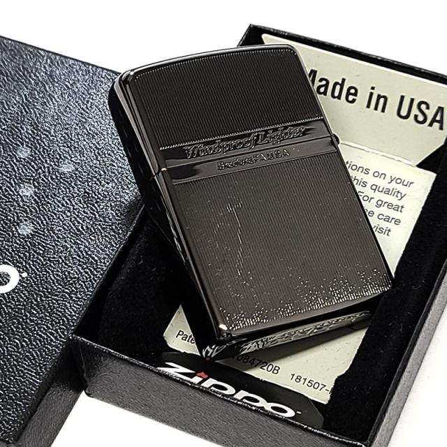 ZIPPO ライター 訳あり一点物 ローズウッド ネオブラック ホワイト 2018年製 彫刻 ストライプ ジッポ ウッド貼り 黒 両面加工 かっこいい おしゃれ レディース メンズ_4