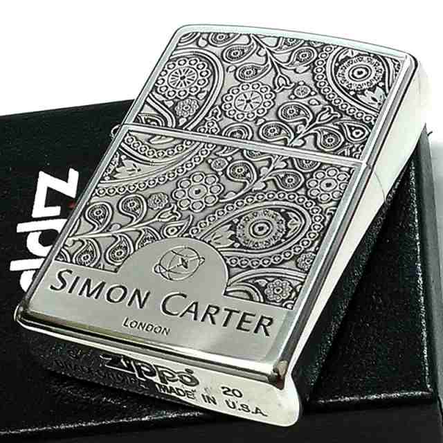 zippo☆SIMON CARTER☆シルバーペイズリー☆BK☆ジッポ ライター-