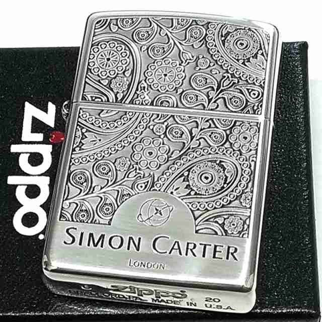 ZIPPO サイモンカーター ジッポ ライター ペイズリ— シルバーイブシ 銀