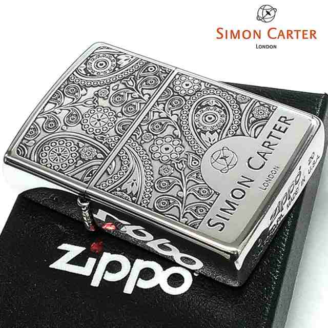 ZIPPO サイモンカーター ジッポ ライター ペイズリ— シルバーイブシ 銀