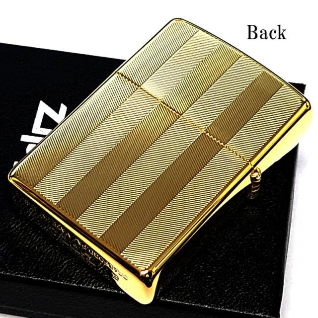 ZIPPO ライター スーパーファインエッチング ヘリンボーン柄 ゴールド ジッポ 金タンク かっこいい 両面加工 シンプル メンズ ギフト プレゼント_2