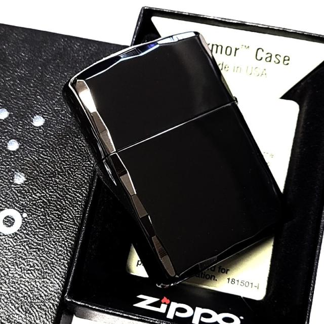 ZIPPO ライター アーマー シャインレイ 両面加工 ジッポ 鏡面 イオンブラック かっこいい 重厚 コーナー彫刻 シンプル メンズ 高級 おしゃれ 黒 ギフト プレゼント 動画有り_5