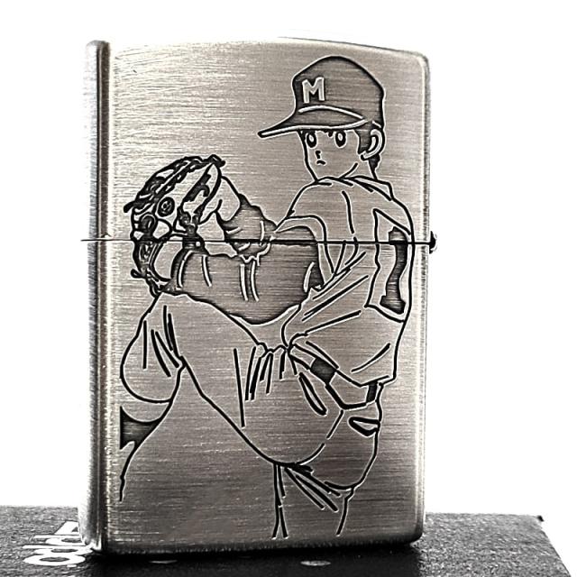 ZIPPO 漫画 タッチ あだち充 画業55周年記念 ジッポ ライター 両面加工 彫刻 キャラクター アニメ 野球 シルバー 古美加工 おしゃれ メンズ レディース かわいい ギフト プレゼント_2