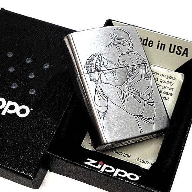 ZIPPO 漫画 タッチ あだち充 画業55周年記念 ジッポ ライター 両面加工 彫刻 キャラクター アニメ 野球 シルバー 古美加工 おしゃれ メンズ レディース かわいい ギフト プレゼント_5