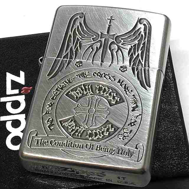 クロス　十字架　ZIPPO　いぶし仕上げ　シルバー　新品　ジッポ　ライター