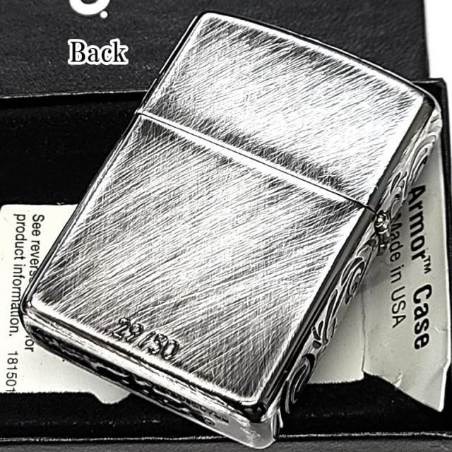 ZIPPO ライター ペアセット アーマー 限定50個生産 ヴェネチアンライン アンティーク シルバー ゴールド シリアルナンバー入り 燻し仕上げ 彫刻 ユーズド加工 重厚 かっこいい おしゃれ 高級 お揃い 色違い メンズ レディース ギフト プレゼント_2