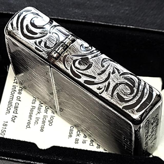ZIPPO ライター ペアセット アーマー 限定50個生産 ヴェネチアンライン アンティーク シルバー ゴールド シリアルナンバー入り 燻し仕上げ 彫刻 ユーズド加工 重厚 かっこいい おしゃれ 高級 お揃い 色違い メンズ レディース ギフト プレゼント_6