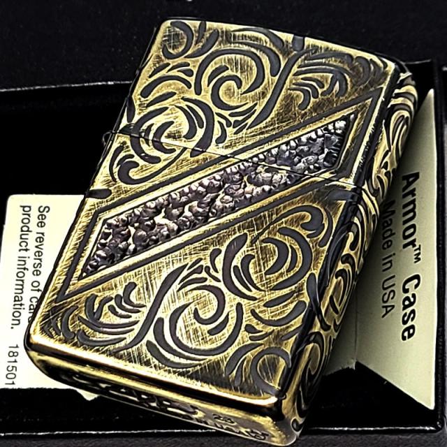 ZIPPO ライター ペアセット アーマー 限定50個生産 ヴェネチアンライン アンティーク シルバー ゴールド シリアルナンバー入り 燻し仕上げ 彫刻 ユーズド加工 重厚 かっこいい おしゃれ 高級 お揃い 色違い メンズ レディース ギフト プレゼント_8