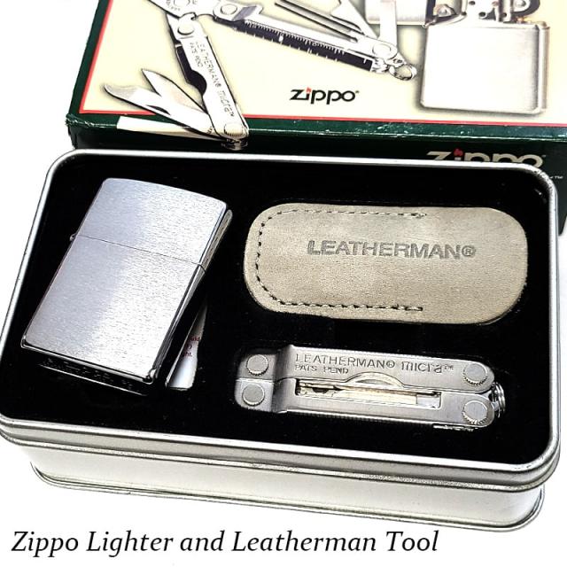 ZIPPO 一点物 レザーマンツールセット ジッポーライター 絶版 廃盤 2001年製 マルチツール 珍しい ヴィンテージ おしゃれ レア かっこいい の通販は