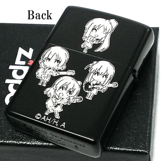 ZIPPO アニメ ぼっち・ざ・ろっく！ライター ジッポ マットブラック かわいい 艶消し ぼざろ シルバー 結束バンド 黒銀 キャラクター_2