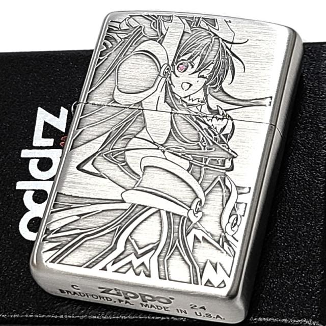 ZIPPO ライター アニメ デート・ア・ライブV 夜刀神十香 ジッポ かわいい 両面加工 キャラクター 彫刻 シルバーサテン 彫刻 おしゃれ 銀 メンズ