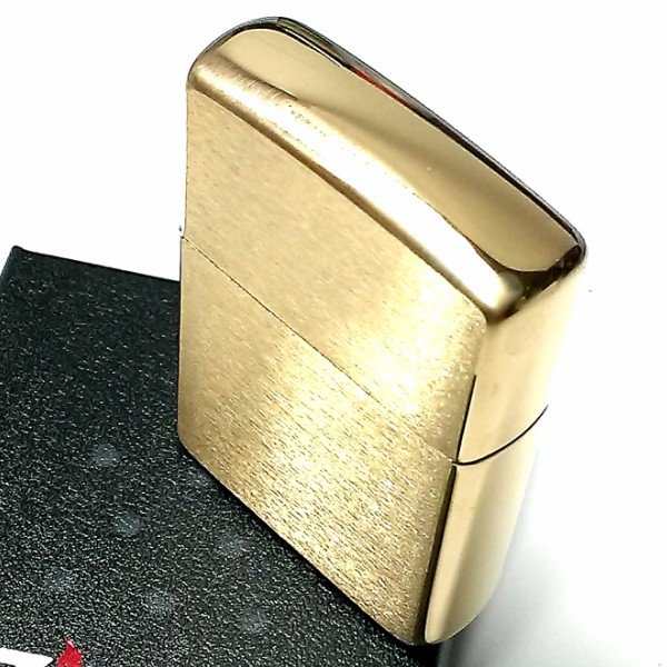 ZIPPO アーマー ジッポ ライター ゴールドサテン ブラス シンプル 無地