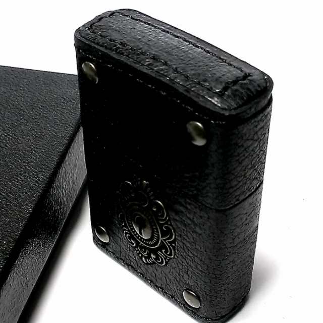 ZIPPO ライター 本革巻き ジッポ キーホール おしゃれ ブラック レザー 黒 鍵穴 アンティーク メタル クラシック 牛革 かっこいい メンズ