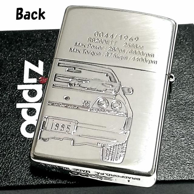 ZIPPO スカイラインGT-R 生誕50周年記念 ライター R33 限定 日産公認モデル GTR-BCNR33 シリアル入り シルバーイブシ 両面加工 の通販は