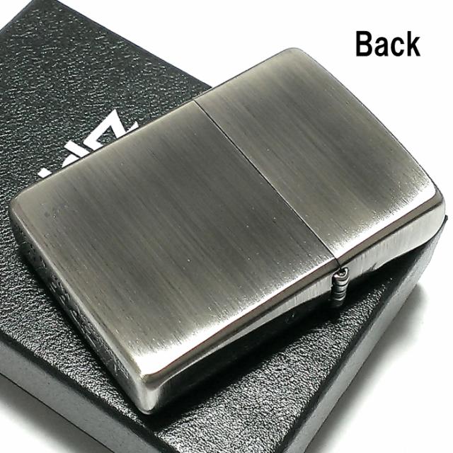 ZIPPO ライター ロゴメタル アンティークニッケル ジッポ 古美仕上げ スタンダード かっこいい シンプル メンズ_2