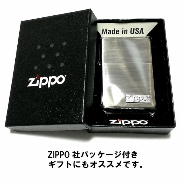 ZIPPO ライター ロゴメタル アンティークニッケル ジッポ 古美仕上げ スタンダード かっこいい シンプル メンズ_5