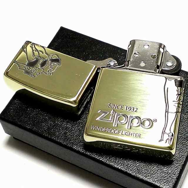 ZIPPO ライター ウィンディ ２面加工 ジッポーガール 彫刻 ブラス燻し