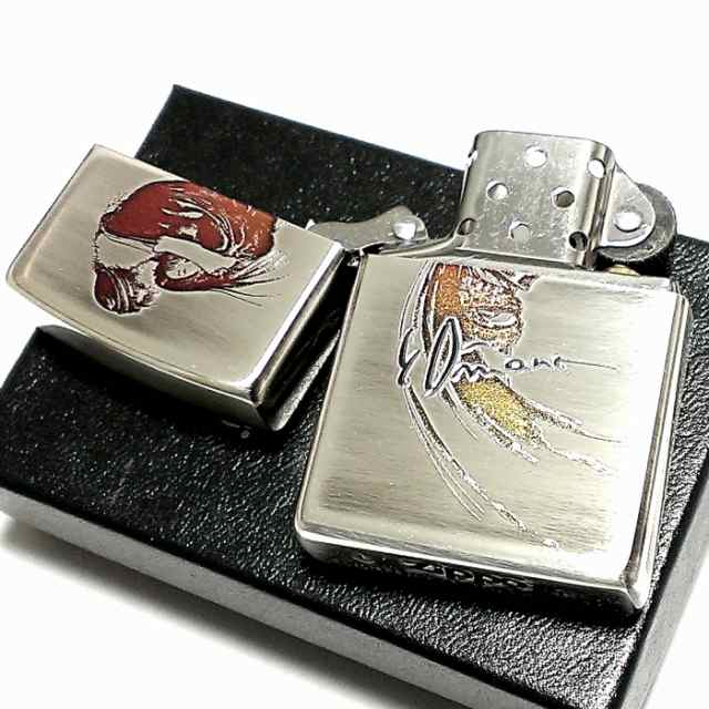 ZIPPO ライター 天野喜孝 ジッポ ゲーム 銀イブシ エッチング彫刻 アンティークシルバー かっこいい