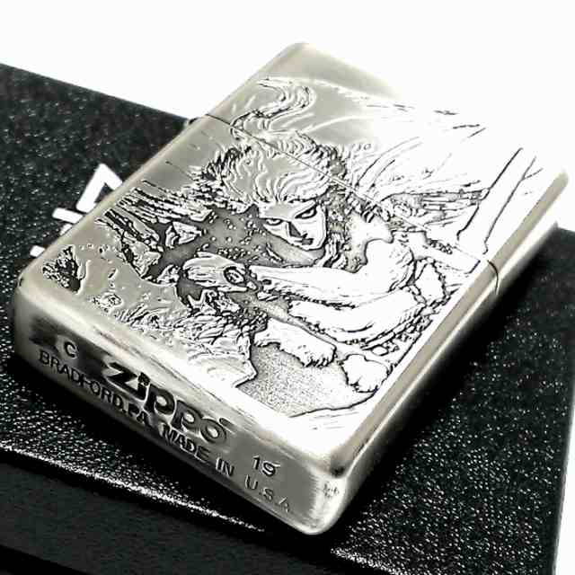 70 Off Zippo ギフト プレゼント メンズ ゲーム かっこいい 彫刻デザイン 銀燻し アンティークシルバー ジッポ 天野喜孝 ライター その他 Labelians Fr