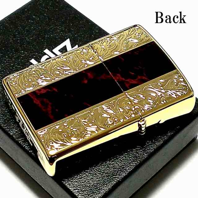 新品低価 ZIPPO ライター ジッポ ロゴ＆黒大理石 レッド/ブラック