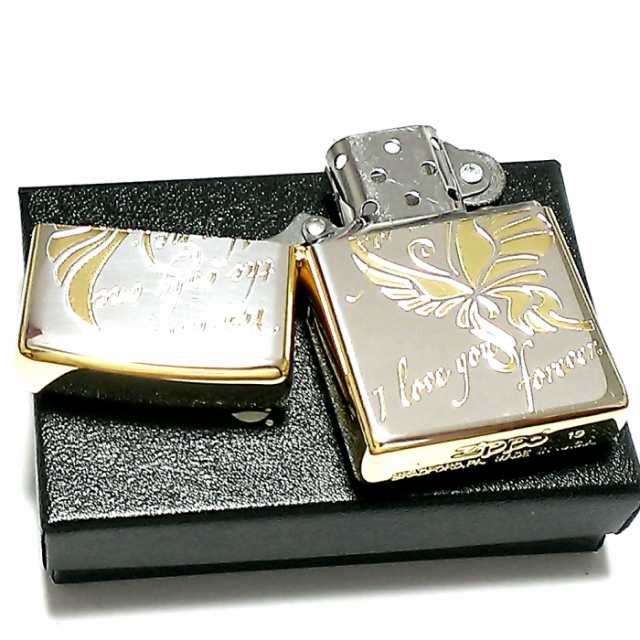 ZIPPO ライター ゴールドバタフライ ジッポ 蝶々 可愛い シルバー 