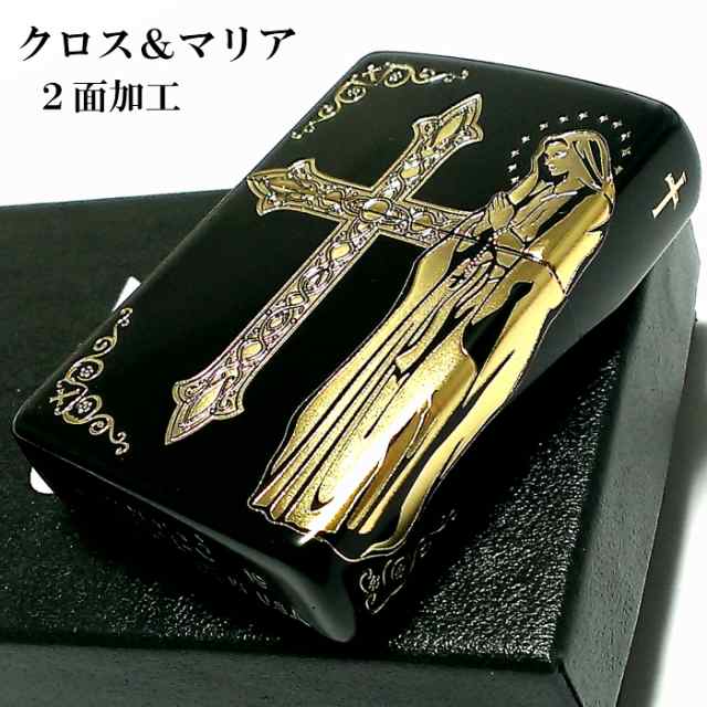 Zippo 聖母マリア様 ライター クロス マリア ジッポ 2面加工 マットブラック ゴールド 十字架 黒金 メンズ レディース の通販はau Pay マーケット Zippo ライター タバコケース 喫煙具のハヤミ Au Pay マーケット店