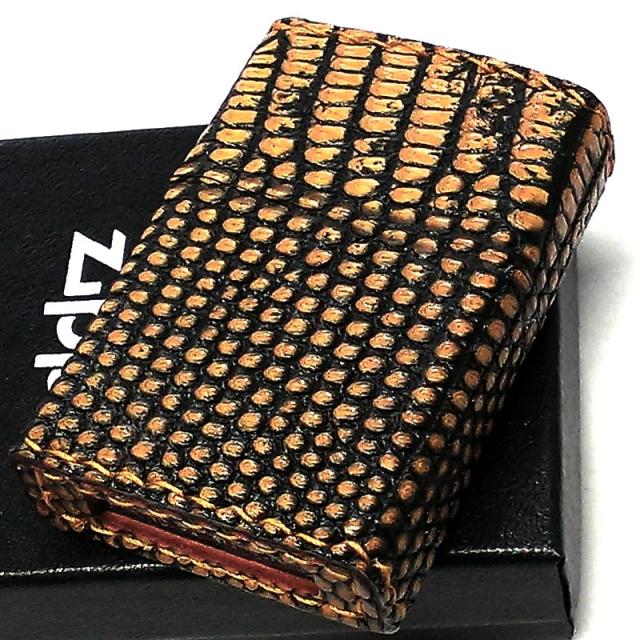 ZIPPO 本革巻き リザード ジッポ ライター 全面 トカゲ かっこいい 蜥蜴皮巻き 手縫い仕上げ おしゃれ メンズ 高級 ギフト プレゼント_1