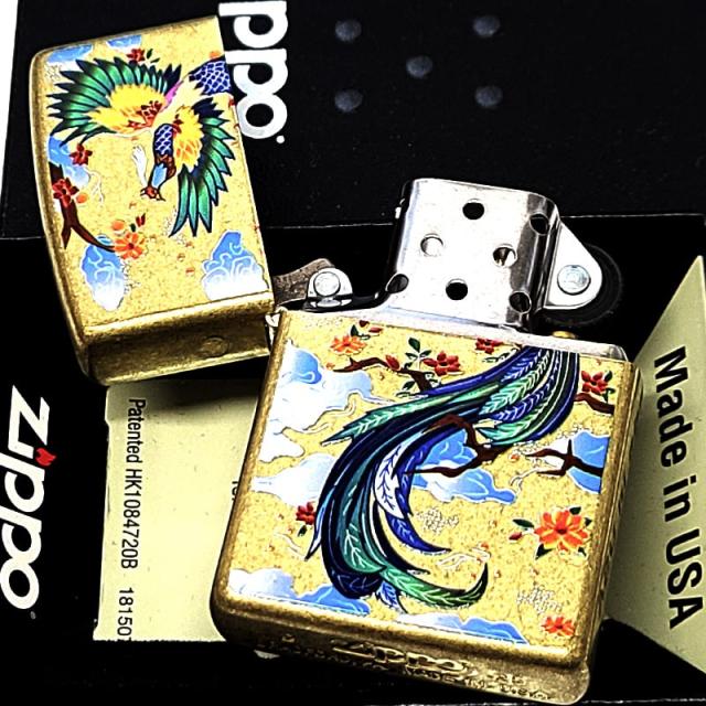 ZIPPO ライター 鳳凰 和柄 着物 ブラスバレル仕上げ ジッポ 和風 アンティークゴールド お守り 日本 美しい かっこいい ユーズド加工 メンズ ギフト プレゼント 公式通販