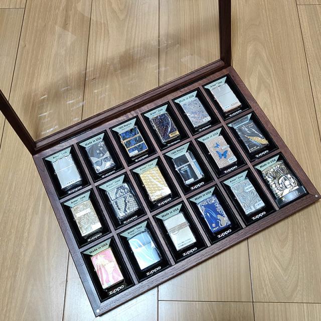 コレクションケース シンプル ZIPPO収納 おしゃれ 喫煙具収納 壁掛け 紐付き ウォルナット マグネット開閉式 アンティーク 雑貨 グッズ収納 木製 インテリア メンズ アンティーク コレクター 店舗 プレゼント ギフト_5
