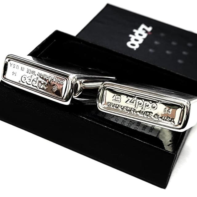 ZIPPO 一点物 2014年製 廃盤 シルバー＆ピンクチェック ボトムズアップ 絶版品 ジッポ ライター スピンカット おしゃれ 両面加工 メンズ レディース プレゼント ギフト_2