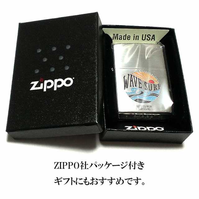 ZIPPO ライター サーフィン サンライズ ジッポ カラフル 銀 かわいい