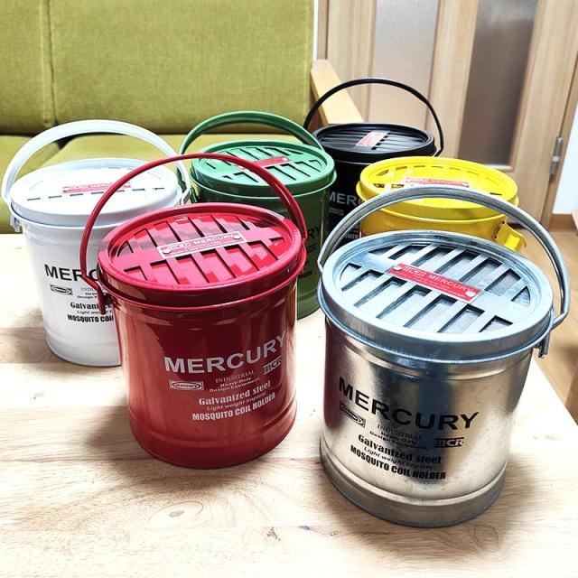 灰皿 屋外 おしゃれ MERCURY 蚊取り線香 蚊遣り フタ付き 卓上