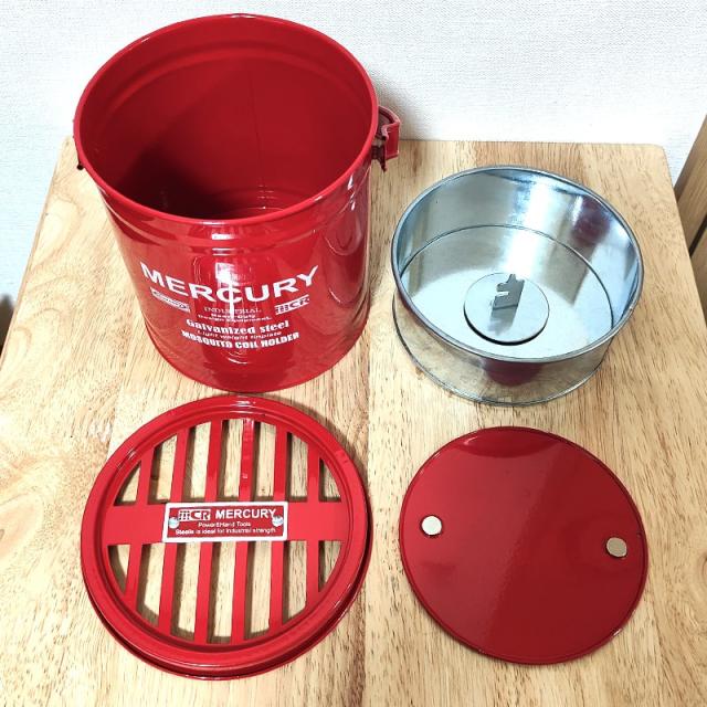 灰皿 屋外 おしゃれ MERCURY 蚊取り線香 蚊遣り フタ付き 卓上