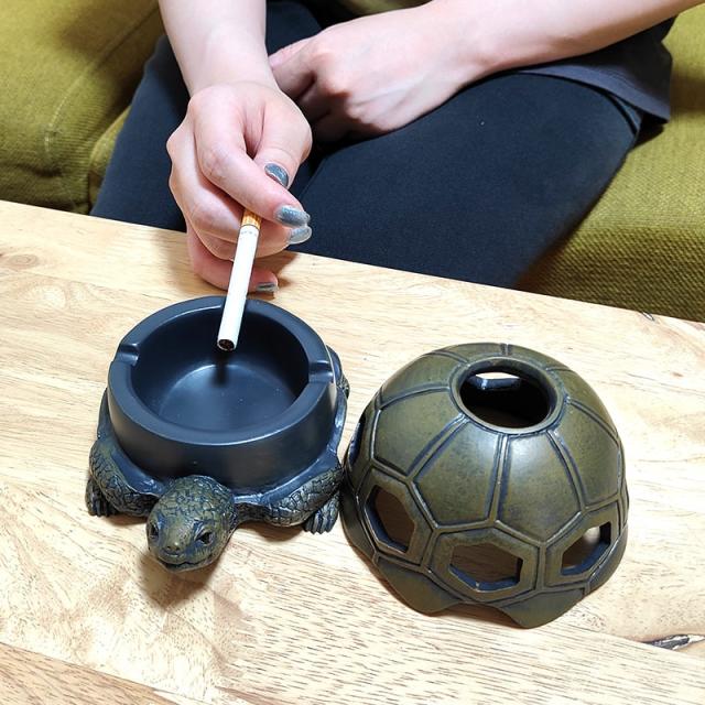 卓上灰皿 カメ おしゃれ 面白い 灰皿 亀 インテリア 喫煙具 タバコ